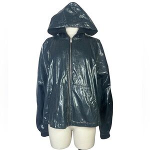T by Alexander Wang crop rain jacket with hood size XS